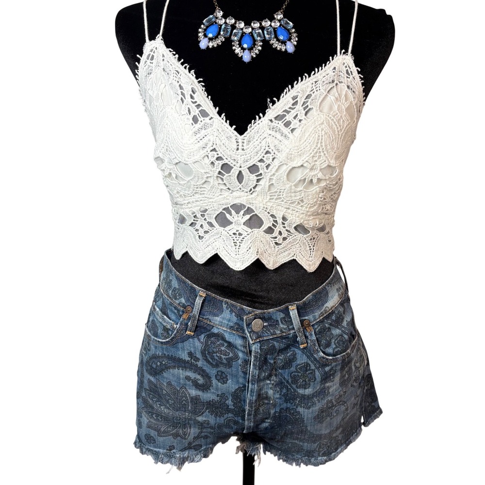 Citizens of Humanity Paisley Print Denim Shorts 28 Chloe Style Y2K Boho
